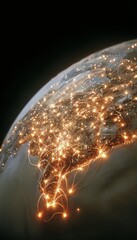 Earth globe with glowing network