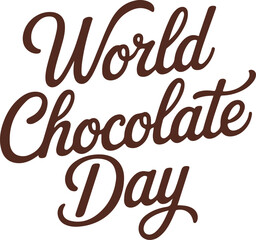 world chocolate day text vector