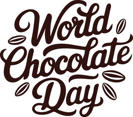 world chocolate day text vector