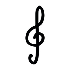 Fototapeta premium Treble clef doodle. Hand drawn musical symbol. Single element for print, web, design, decor, logo