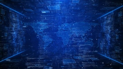 World breaking news Studio loop Background for stock market news report breaking news on world live report. futuristic background planet Earth 3D map Stock market Global earth map Digital animation. - Powered by Adobe