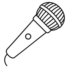 Sleek Microphone Illustration Captures Essence of Audio Equipment, Perfect for Podcasts, Karaoke, and Vocal Performances with a Classic Rounded Design