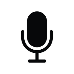 Microphone Icon - Black Vector Illustration for Audio, Sound, and Recording Design