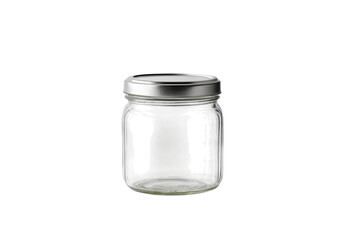 Mockup of empty glass jar with tin lid minimal style
