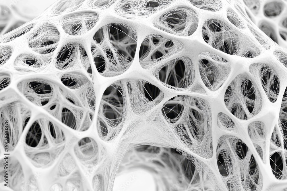 Fototapete abstract network mesh design featuring interconnected structures in black and white, 4k abstract net