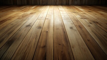 Close-up view of a polished wooden floor with natural grain and warm tones in a modern interior setting