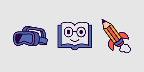 Naklejka premium education mascot cartoon element