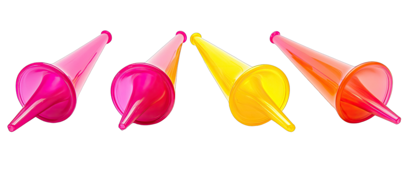 Four colorful ice pop molds