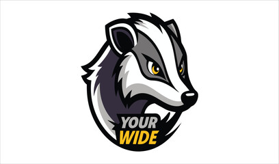 Powerful badger mascot head logo design