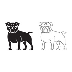 Pet dog icon symbol template for graphic and web design collection logo vector illustration on white background