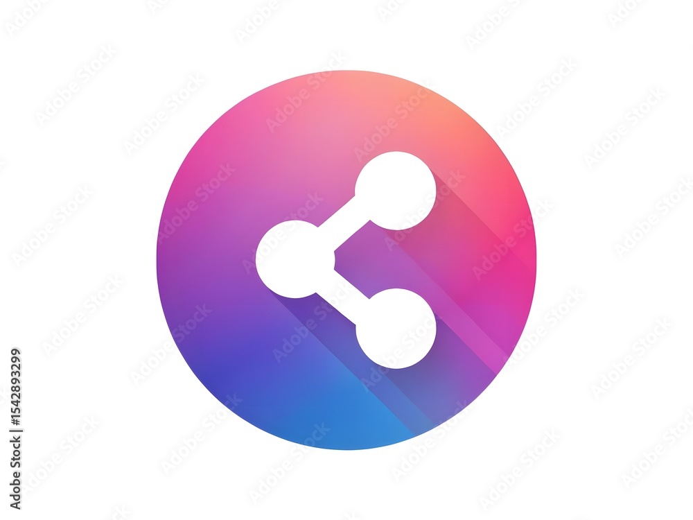 Poster share icon in colorful circle isolated on transparent background