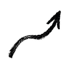 Hand drawn ink arrow illustration in sketch style. Business doodle clipart. Single element for design