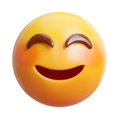 Smiling emoji illustration with blush showing happiness positive emotions and joyful expression