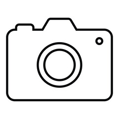 camera line icon design. camera thin black outline symbol vector illustration. editable stroke icon on transparent background.