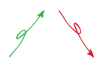 Hand drawn arrow symbol. Business clipart. Single element for design