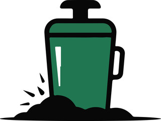 Overflowing waste receptacle, representing the effects of irresponsible waste and a call to environmentalism.