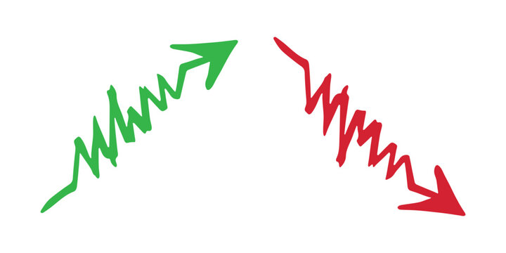 Hand drawn arrow symbol. Business clipart. Single element for design