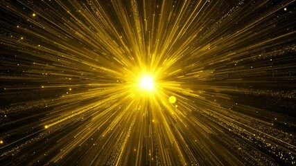 Golden particles shining stars dust bokeh glitter awards dust abstract background. Futuristic glittering space gold background. Shimmering Particles in Motion Bokeh Lights Background Black Background - Powered by Adobe