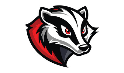 Aggressive badger mascot head logo design