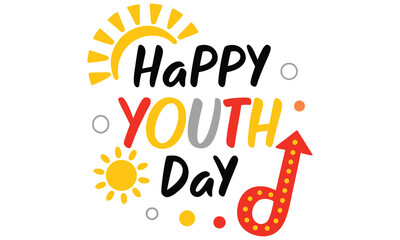 Happy youth day design illustration isolated on white background