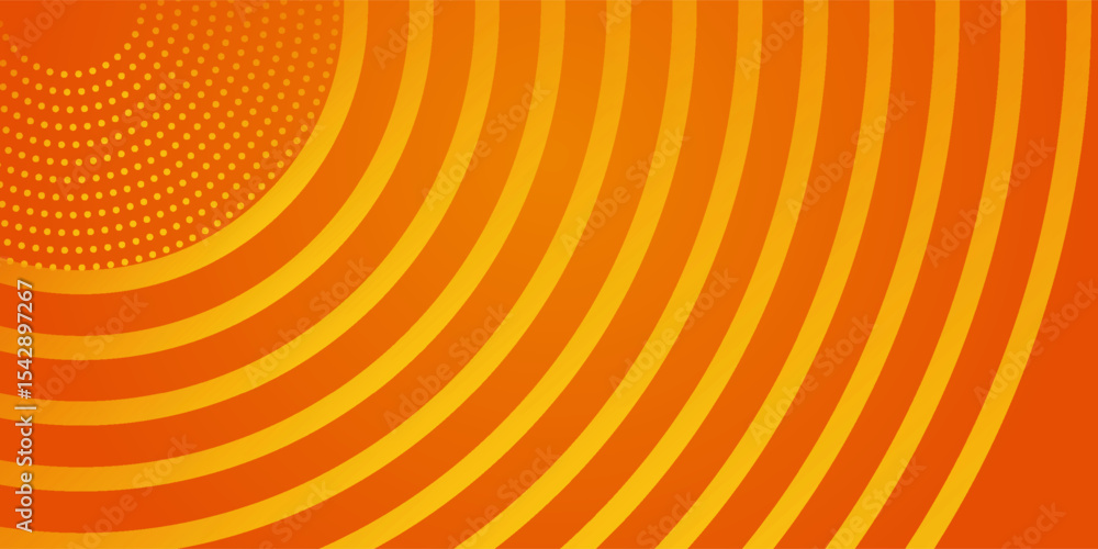 Poster minimal geometric background. orange elements with fluid gradient. eps10