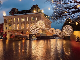 Christmas Carols: Traditional Christmas carols, such as "Silent Night" and "Jingle Bells," are sung in churches, homes, and public spaces.   
Christmas Dinner: Families and friends