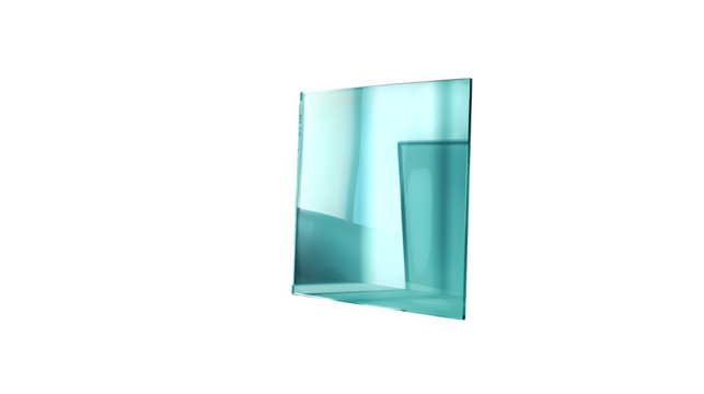 Teal Glass Panel Reflection Abstract Modern Design Element perfect for minimalist backgrounds website banners or contemporary art projects showcasing transparent texture and geometric shapes