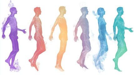 Calm breathing steps presented as infographic with human silhouette