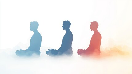Calm breathing steps presented as infographic with human silhouette