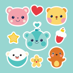 Cute Baby Stickers Set