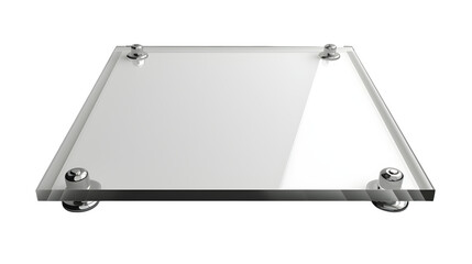 Clear Acrylic Glass Panel Mockup with Metal Standoffs perfect for branding signage design presentations or product showcases