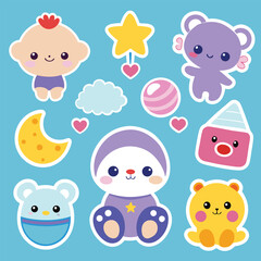 Cute Baby Stickers Set