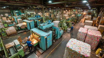 Fototapeta premium Clothing recycling in fashion: eco-conscious, stylish, and sustainable. Give old clothes a new life.