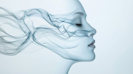Minimalist art of a breath wave graphic