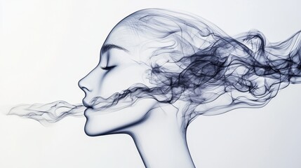 Minimalist art of a breath wave graphic