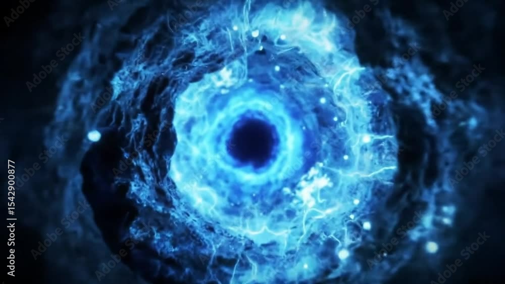 Poster mesmerizing abstract blue energy vortex visuals for creative projects and backgrounds