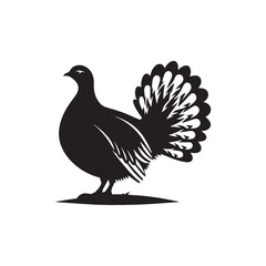Majestic Pheasant Silhouette Vector Art – Long-Tailed Game Bird in Bold Black Outline, Perfect for Hunting Themes, Rustic Wildlife Decor, Nature Illustrations, and Countryside Logos

