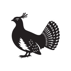 Majestic Pheasant Silhouette Vector Art – Long-Tailed Game Bird in Bold Black Outline, Perfect for Hunting Themes, Rustic Wildlife Decor, Nature Illustrations, and Countryside Logos
