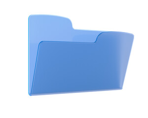 Blue folder on white background. Isolated 3D illustration