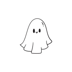 Ghost icon set on transparent background. Symbol of cute ghost