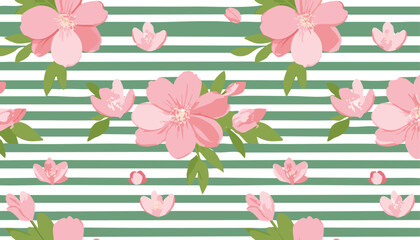 Fashion stylish vertical striped floral pattern with floral motifs. modern plant pattern for fashion, fabric, textile, wallpaper. Vintage striped patter.backgrounds, illustration, pattern, canada, 