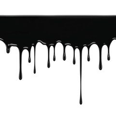 Black liquid, like paint or oil, drips from a horizontal line. This illustrative asset could represent depth, texture, or a dark theme.

