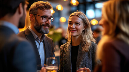 a group of entrepreneurs networking at a business event