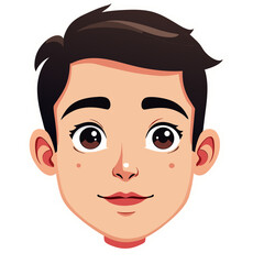 Fototapeta premium Cartoonish Illustration of a Friendly Human Face with a Clean and Vector-Based Design