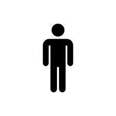 Man icon set on transparent background. Symbol of toilet or room for man
