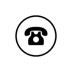 Landline icon set on transparent background. Symbol of phone