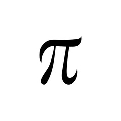 Pi icon set on transparent background. Symbol of math