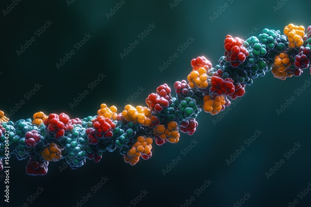 Aufkleber insulin molecule structure showcasing diverse atomic arrangement and molecular interactions in a sci