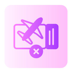 Plane ticket gradient icon