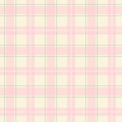 Seamless checkered pattern on pink cream green